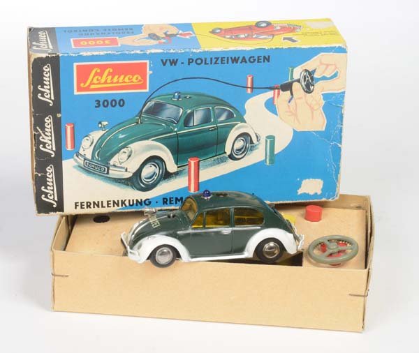Schuco: Schuco, VW Kaefer "Police", W.-Germany, tin, clockwork ok, box C 2-, C 1-