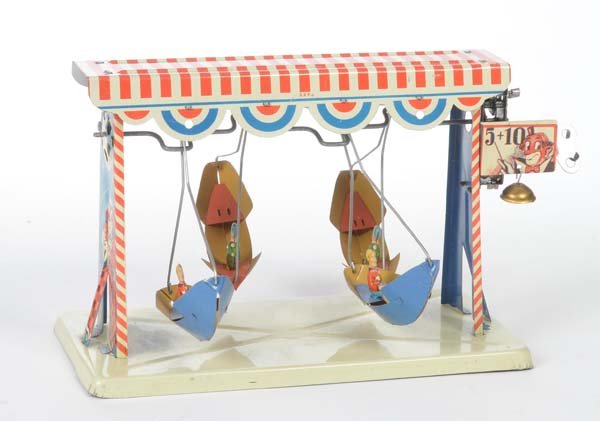 Brueckner: Brueckner, Swing Boat, US Z. Germany, tin, drive ok, C 1-2