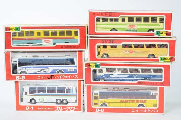 Yonezawa: Yonezawa, 7 Buses, Japan, diecast, box C 1/2, C 1/2