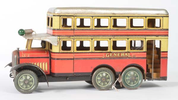 Guenthermann: Guenthermann, Bus, tin, clockwork ok, paint d., C 2-3