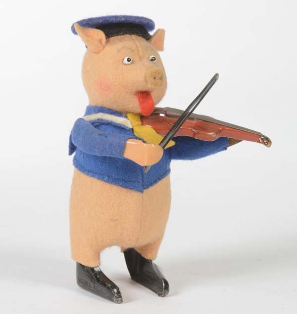 "Schuco: Schuco, dancing figure "pig with violin", Germany, clockwork ok, C 1-