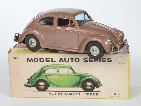 Bandai: Bandai, VW Beetle, Japan, tin, friction ok, box C 1-2, C 1-