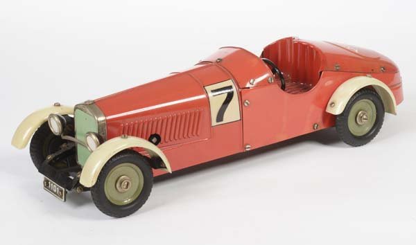 Marklin: Marklin, Construction Racing Car,Germany pre war, tin, windup ok, minimal paint damage, condition 2