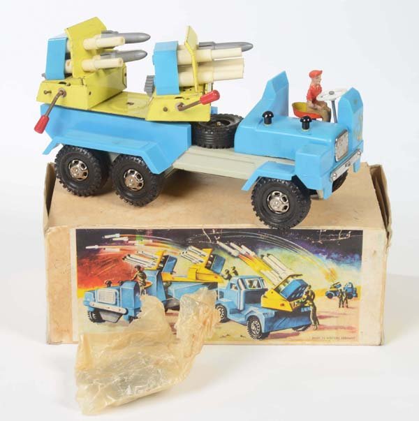 Strenco: Strenco, Rocket Launcher, W.-Germany, tin, plastic, function ok, box C 1-2, C 2-