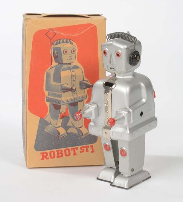 Strenco: Strenco, Robot, W.-Germany, tin, clockwork ok, box C 1-, C 1-