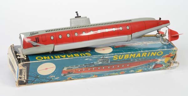 Schuco: Schuco, Submarino, W.-Germany, tin, mixed material, plastic, drive not checked, original box partly glued, original box condition 2-,condition 1-2