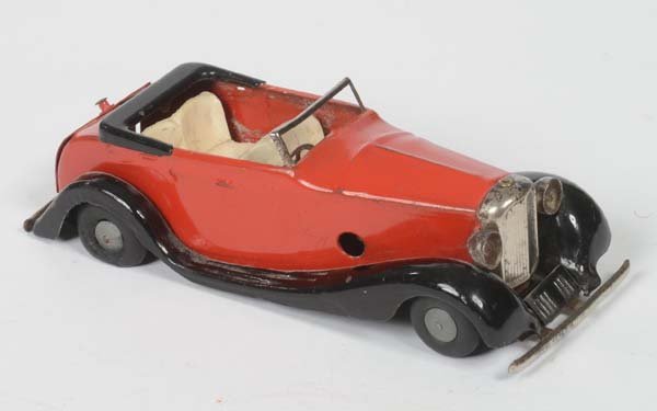 Tri-Ang: Tri-Ang, Minic Convertible, GB, tin, clockwork ok, paint d. rear tyres flat, C 3+