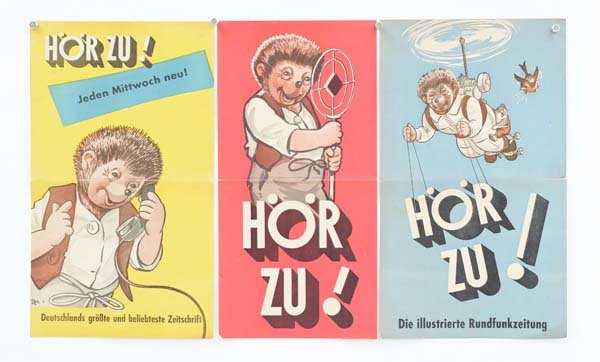 Poster: "Hoer Zu", 18 Posters, C 2-/3