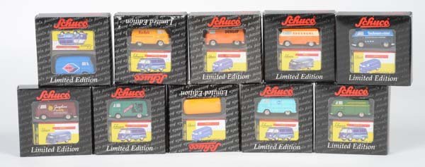 Schuco: Schuco, Bundle 10 Piccolo VW Buses, W.-Germany, diecast, box C 1, all original packed, C 1