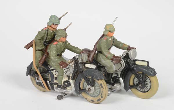 Lineol: Lineol, 2 Biker, Germany pw, tin + composite, part. repainted