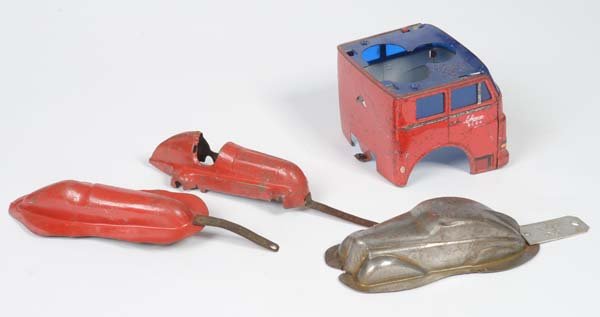 Schuco: Schuco, Bundle 3 Embossing Pattern + Driver's Cab MAN, W.-Germany, Germany pw, tin, paint d., C 2-3