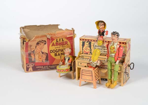 Unique Art: Unique Art, Lil Abner Band, USA, tin, clockwork & function ok, partly paint d., box C 4 (fragment), C 2-