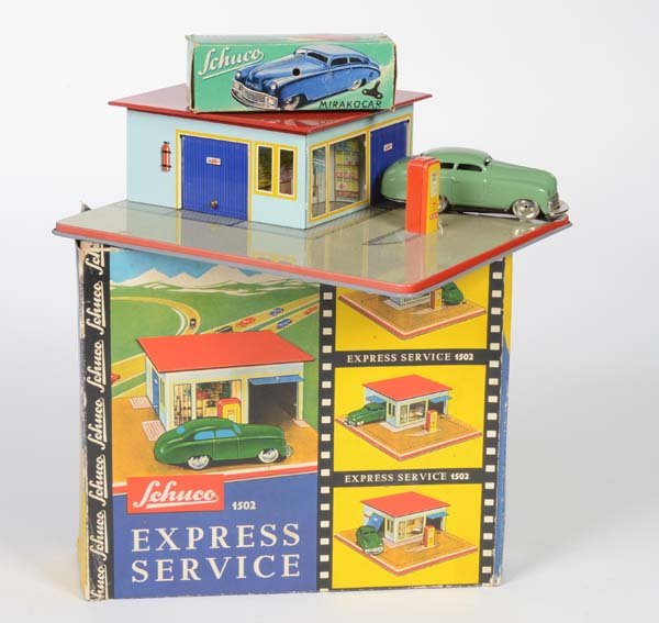 Schuco: Schuco, Express Service + Mirakocar 1001, W.-Germany, tin, clockwork ok, box C 2+, C 1 / 1-