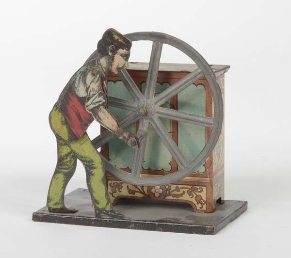 Carette: Carette, Barrel Organ, Germany pw, tin, function and music ok, min. paint d., around 1900, C 1-2