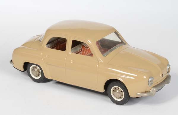 Joustra: Joustra, Renault Dauphine S17, France, tin, friction ok, chrome tarnished, from the 60s, C 1-2