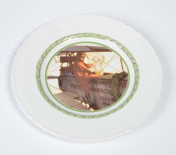 KPM Teller: KPM Plate: Christmas Post, Berlin 1919 sign. 181, 50/86, porcelain painted, C 1