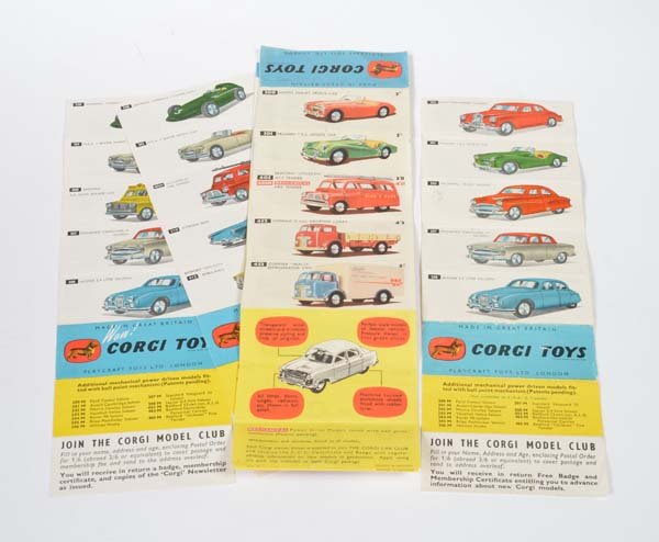 Corgi Toys: Corgi Toys, 6 Leaflets 1956 - 1959 (1x punched)