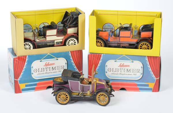 Schuco: Schuco, 3 Vintage Cars, Germ., tin, function ok, C 1-2, C 1-2