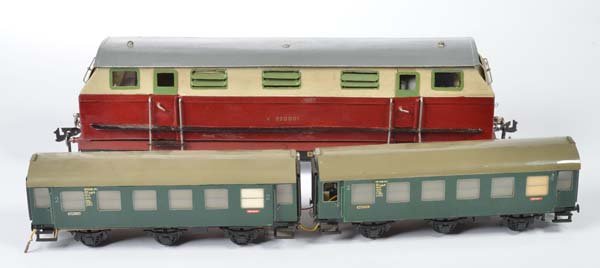 Lok: Engine (gauge 1) + 2 wagon (gauge 0), mixed construction, function not checked, self-build
