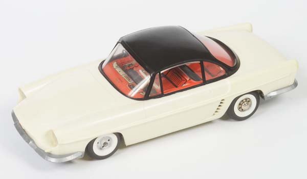 Arnold: Arnold, Renault Floride, W.-Germany plastic, bottom out of tin, friction ok, min. paint d., 2 wheel covers missing, C 2
