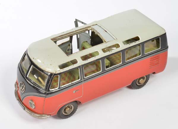 Tippco: Tippco, Samba Bus, W.-Germ., tin, friction ok, paint d., foil part. damaged, C 2-