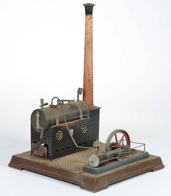 Bing, Dampfmaschine: Bing, Steam Engine, Germany pw, paint d., nice tiled floor, C 2-3