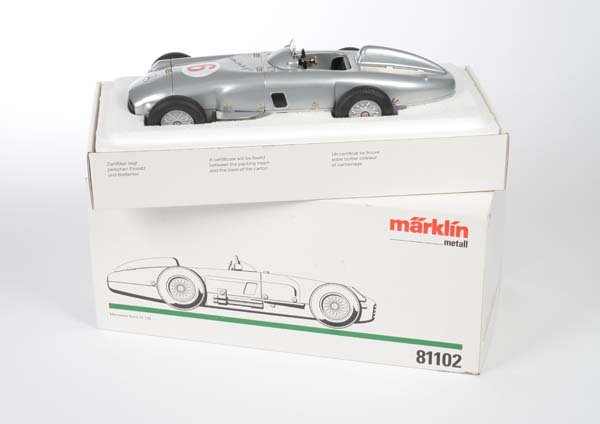 Marklin, Rennwagen: Marklin, Racing Car Mercedes W 196, tin, cw ok, box C 1, C 1