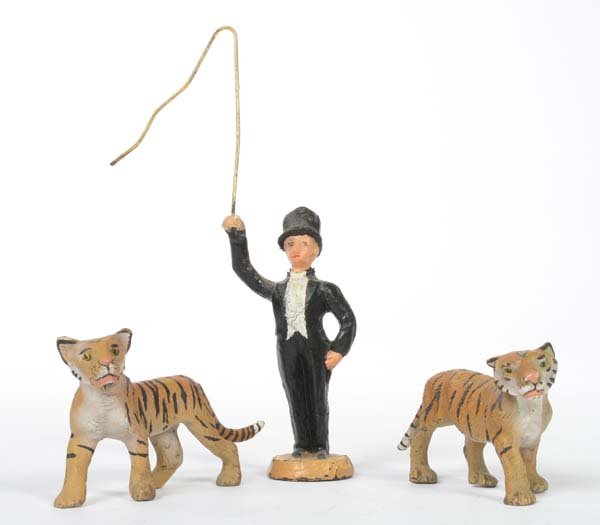 Lineol, Dompteur + 2 Tiger: Lineol, Animal Trainer + 2 Tiger, Germany pw, composite, C 2/2+