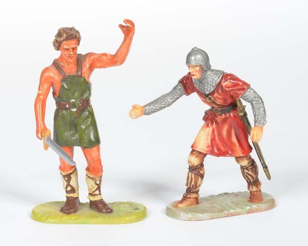 Elastolin, 2 Normannen: Ealstolin, 2 Normans, W.-Germany, plastic, painting 1+2, C 1-2