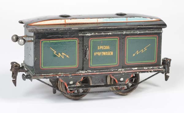 Marklin, Special Kraftwagen Sk 1020 von 1910: Marklin, Special Wagon SK 1020 from 1910, Germany, gauge 0, part. paint d., good original condition