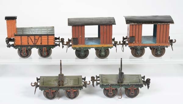 Marklin, 5 Wagen: Marklin, 5 Wagon, Germany pw, age old, part. paint d., C 2-/3+