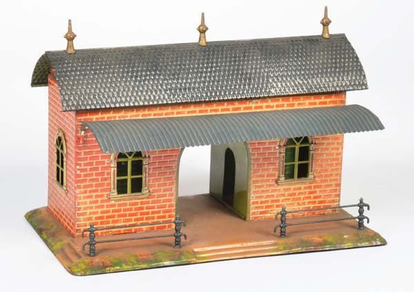 Bing, Bahnhof: Bing, Railway Station, tin, min. paint d., C 2+