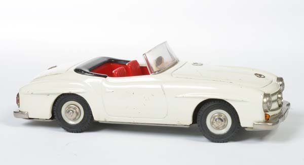 Schuco, Mercedes 190 SL: Schuco, Mercedes 190 SL, W.-Germany, tin, cw ok, paint d., small repairs, C 3+