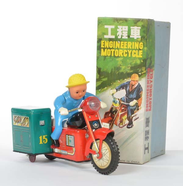 Engineering Motorcycle: Engineering Motorcycle, China, tin, bat. drive not checked, min. paint d., box C 1-, min. repainted, C 1-2