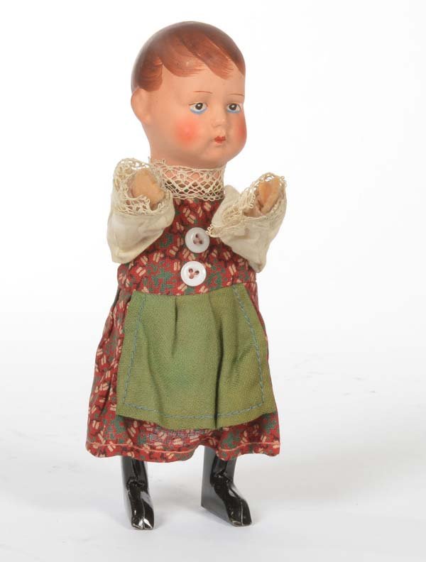 Schuco, Tanzfigur mit Porzellankopf: Schuco, Dancing Figure with Head out of Porcelain, Germany pw, cw ok, C 1