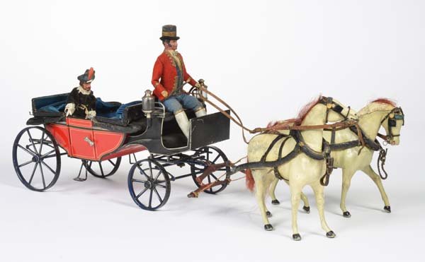 Marklin, Kutsche: Marklin, Carriage, Germany pw, very rare red colour, very nice original condition