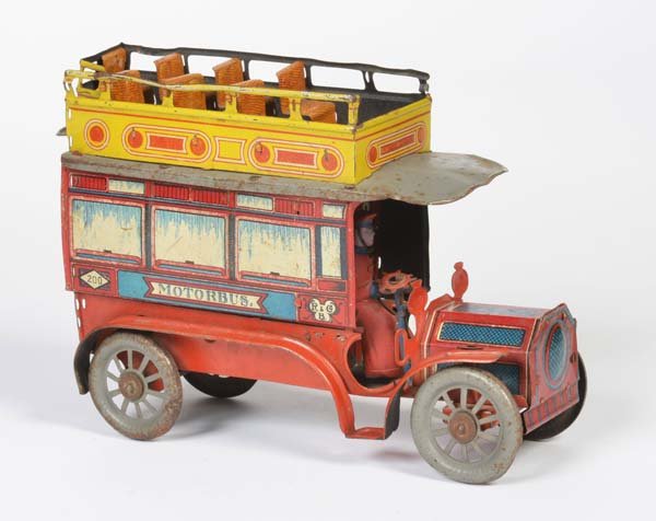 Richter, Doppeldecker Bus: Richter, Double- Decker Bus, Germany pw, tin, drive missing, min. paint d., otherwise good condition