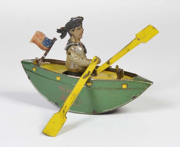 Guenthermann, Ruderboot: Guenthermann, Rowing Boat, Germany pw, tin, cw ok, min. paint d., paddle renewed, very rare, C 2