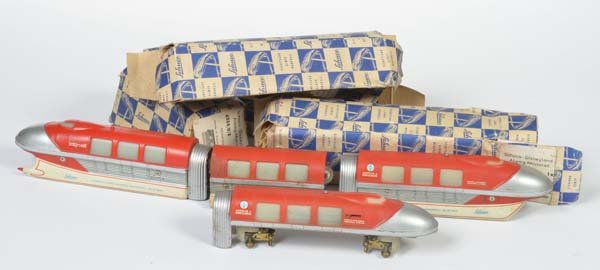 Schuco, Konvolut Monorail: Schuco, Bundle Monorail, W.-Germany, plastic, min. paint d., box C 2-, 1x not complete, C 2-