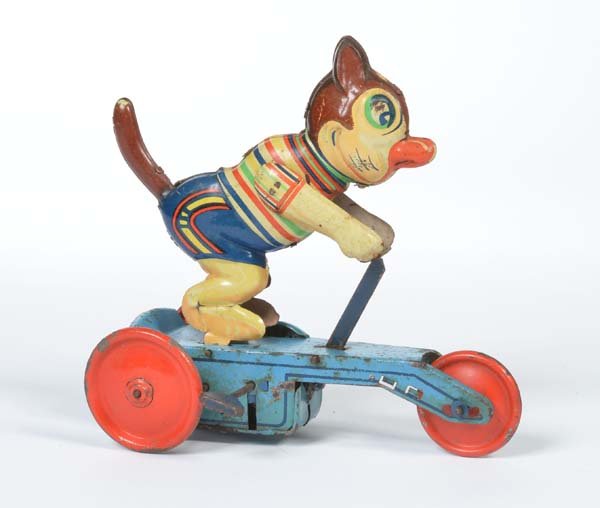 MS Brandenburg, Felix auf Dreirad: MS Brandenburg, Felix on Tricycle, GDR, tin, cw ok, paint d., C 3