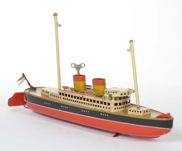 Arnold, Dampfer: Arnold, Steamer, W.-Germany, tin, cw defective, masts replaced, paint refinished