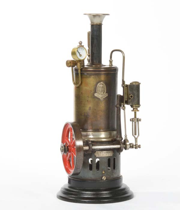 Bing, Dampfmaschine: Bing, Steam Engine, Germany pw, flywheel + socle newly painted, otherwise good condition