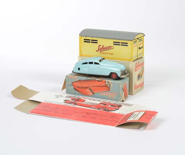 Schuco, Kellermann: Garage, Auto + Leerkarton (1 of 1)