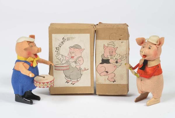 Schuco, 2 Tanzfiguren "Schweinchen" (1 of 1)