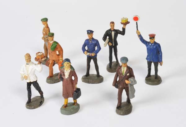 Elastolin, 8 Eisenbahnfiguren (1 of 1)