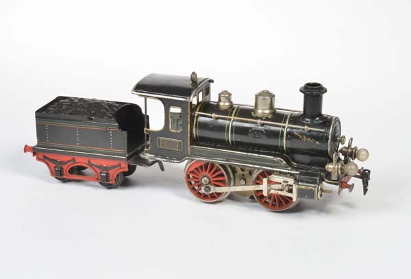 Bing, Starkstrom B Lok + Tender R3121: Bing, Heavy Current Loco + Tender R3121, Germany pw, age related paint d., otherwise good condition