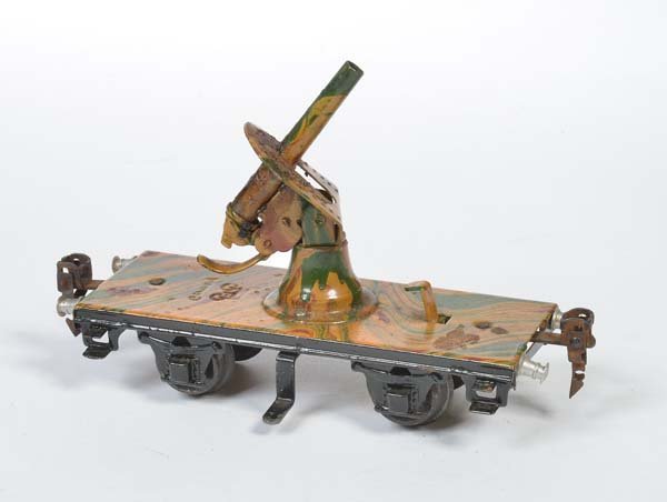 Marklin, Kanonenwagen + Anleitung: Marklin, Canon Wagon + Instruction, Germany pw, gauge 0, tin, rust d., C 2-3