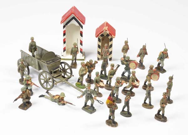 Elastolin, Konvolut Militaerfiguren + Zubehoer (1 of 1)