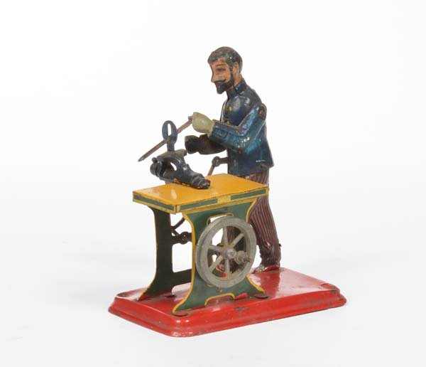 Carette, Antriebsmodell "Schlosser": Carette, Drive Model "Locksmiths", Germany pw, tin, funct. ok, paint d., soldering point on bottom, otherwise good