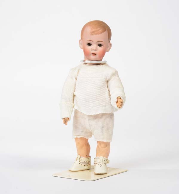 Bruno Schmidt, Puppe mit Biscuit Kurbelkopf und: Bruno Schmidt, Doll with Biscuit Crank Drive and Sleep Eyes BSW 2048 2, Germany pw, foldable eyes are stuck, traces of age and usage